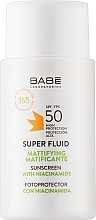 Fragrances, Perfumes, Cosmetics Sunscreen Matting Superfluid with Niacinamide SPF 50 - Babe Laboratorios Super Fluid SPF 50 