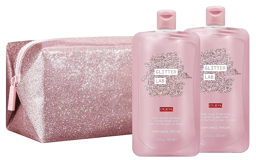 Set - Pupa Glitter Lab Happiness Potion (bag + milk/200 ml + cream/200ml) — photo N5