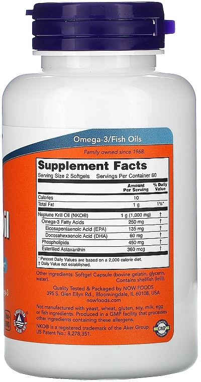 Krill Oil, 500 mg - Now Foods Neptune Krill Oil Softgels — photo N20