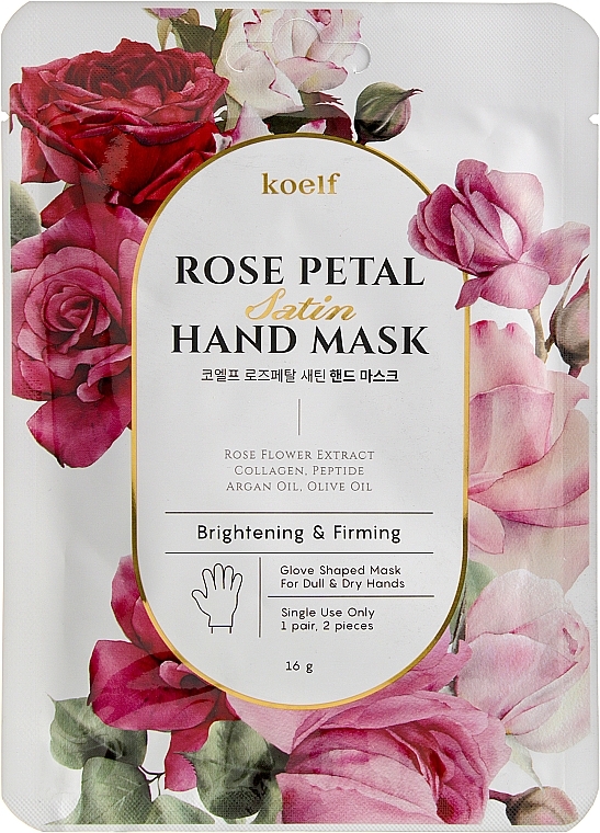 Firming Hand Mask Gloves - Petitfee&Koelf Rose Petal Satin Hand Mask — photo N2