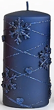 Fragrances, Perfumes, Cosmetics Decorative Candle, blue, 7x14 cm - Artman Snowflake Application