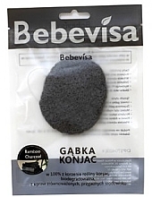 Oval Cleansing Sponge "Bamboo Charcoal" - Bebevisa Konjac Sponge — photo N1