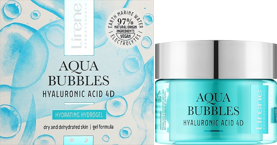 Moisturizing Facial Hydrogel - Lirene Aqua Bubbles Hyaluronic Acid 4D Hydrating Hydrogel — photo N17