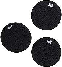 Makeup Remover Sponges, 3 pcs, black - Revolution Skincare Recycled & Reusable Microfibre Cleansing Cushions — photo N6