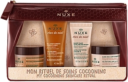 Fragrances, Perfumes, Cosmetics Set - Nuxe Cocooning Kit (b/scr/30ml + sh/gel/30ml + f/balm/15ml + b/oil/30ml + bag)