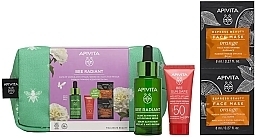 Set - Apivita Bee Radiant (ser/30ml + f/cr/15ml + mask/2x8ml + pouch) — photo N1