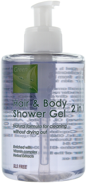 2-in-1 Body and Hair Shampoo-Gel Green Care for Men - YAKA — photo N3