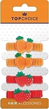 Elastic Hair Band, 22982, 4 pcs, carrot & strawberry - Top Choice — photo N8