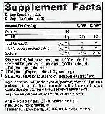 Kids DHA Dietary Supplement - Berry Lemonade Flavour, Soft Gels - Nordic Naturals Children's DHA 375 mg Ages 3+ Berry Lemonade — photo N3