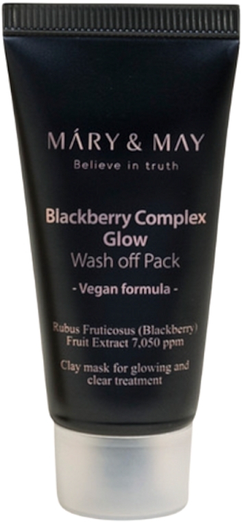 Antioxidant Clay Face Mask with Blackberries - Mary & May Blackberry Complex Glow Wash Off Mask — photo N2