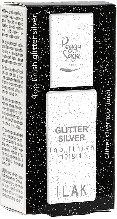 Nail Top Coat - Peggy Sage Top Finish Glitter Silver I-Lak — photo N2