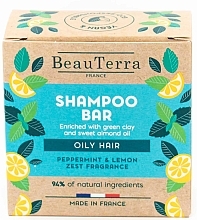 Mint & Lemon Solid Shampoo - BeauTerra Solid Shampoo For Oily Hair — photo N2