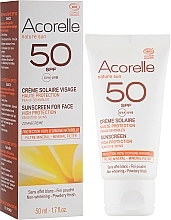 Fragrances, Perfumes, Cosmetics Facial Sun Cream with Powder Effect - Acorelle Sunscreen High Protection SPF50