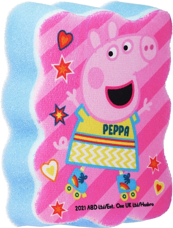 Kids Bath Sponge 'Peppa Pig', Peppa on rollers, blue - Suavipiel Peppa Pig Bath Sponge — photo N1