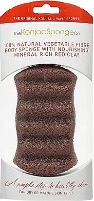 Sponge - The Konjac Sponge Company Premium Six Wave Body Puff with French Red Clay — photo N1