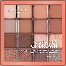 Eyeshadow Palette - LAMEL Make Up Eyeshadow 16 Shades Of Brown Palette — photo N2