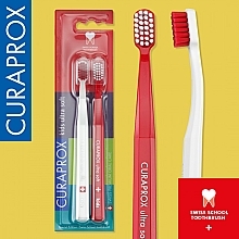Ultrasoft Toothbrush Set, red, white - Curaprox Kids Swiss School Toothbrush — photo N5