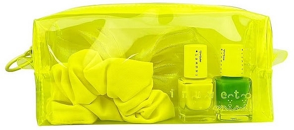 Set - Inuwet Yellow Neon Beauty Mania Kit (nail/polish/5ml*2+acc/1pcs+bag/1pcs) — photo N1