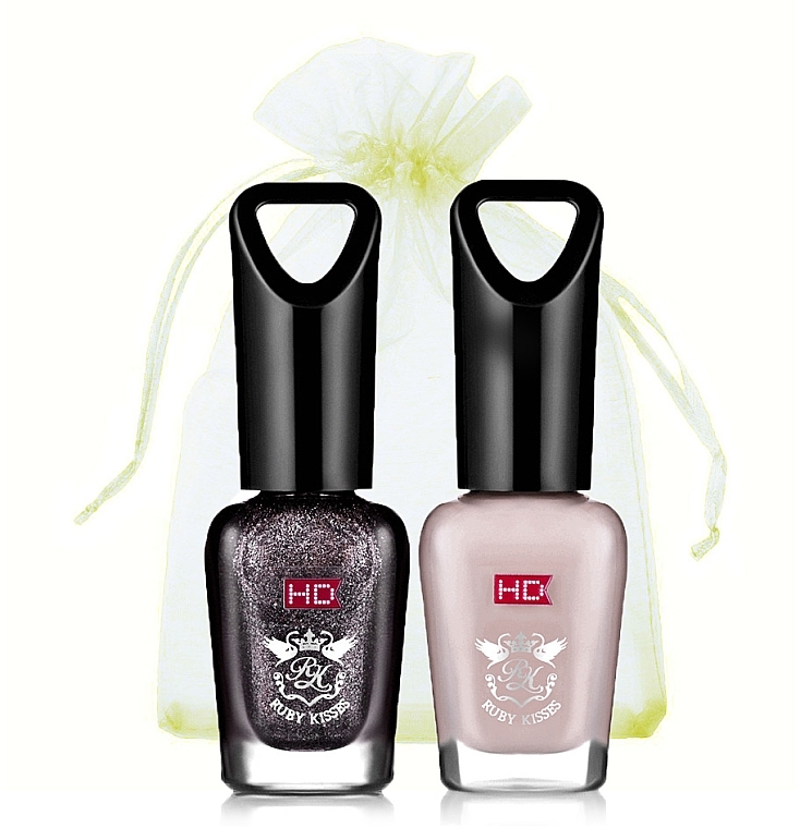 Nail Polish Set "Mix", shade 32, 33 - Kiss Ruby Kisses HD (2 x n/polish/8ml) — photo N1