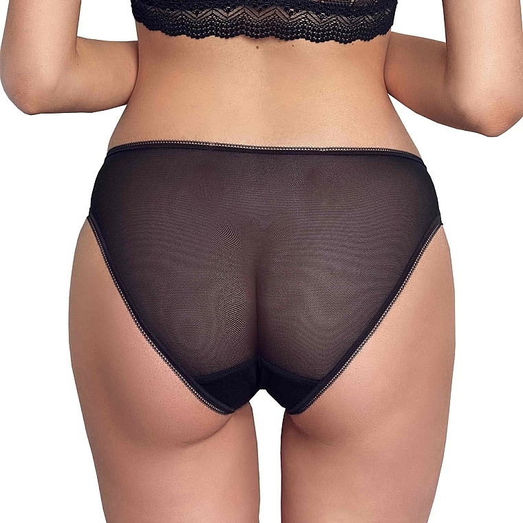 Mesh Bikini Panties 'Figi', black - Moraj — photo N2