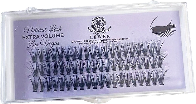 Individual False Lashes, 13 mm B, 60 pcs - Lewer Natural Lash Extra Volume Las Vegas — photo N1