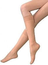 Women Knee-Socks 'Sabia', 10 Den, golden, 2 pairs - Knittex — photo N1