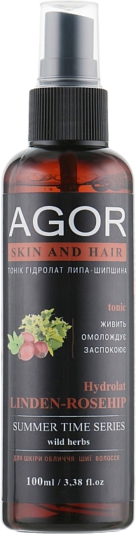 Linden & Rosehip Hydrolate Tonic - Agor Summer Time Skin And Hair Tonic — photo N15