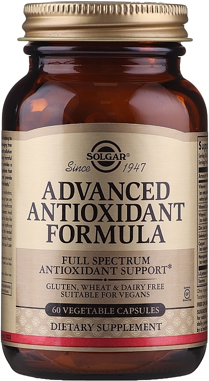 Dietary Supplement "Antioxidant Complex" - Solgar Advanced Antioxidant Formula — photo N48