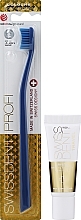 Set, blue toothbrush - Swissdent Crystal+ Active Coal Combo Pack (t/paste/10ml + toothbrush) — photo N1