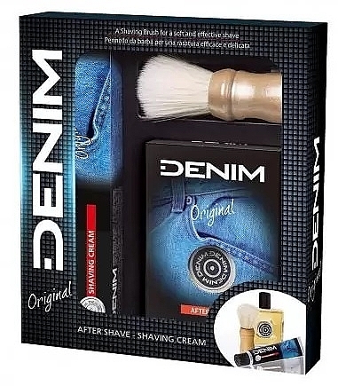 Set - Denim Original (shav/cr/100ml + af/shave/lot/100ml + shav/brush) — photo N1