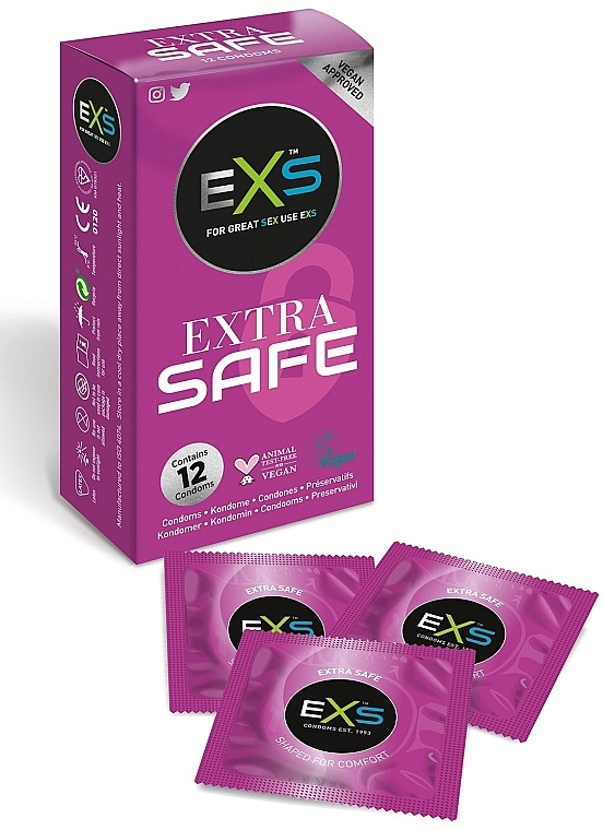 Thickened Condoms, 12 pcs. - EXS Condoms Extra Safe — photo N5