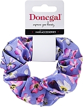 Fragrances, Perfumes, Cosmetics Hair Tie FA-5647, purple with flowers - Donegal