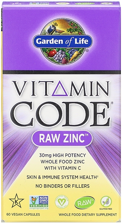 Dietary Supplement "Zinc with Vitamin C" - Garden of Life Vitamin Code Raw Zinc — photo N10