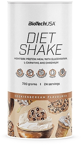 Protein Cocktail "Cookies & Cream" - BioTechUSA Diet Shake Cookies & Cream Hight Fiber Protein Meal — photo N6