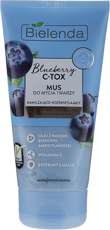 Face Cleansing Mousse - Bielenda Blueberry C-Tox Face Mousse For Face Cleansing — photo N7