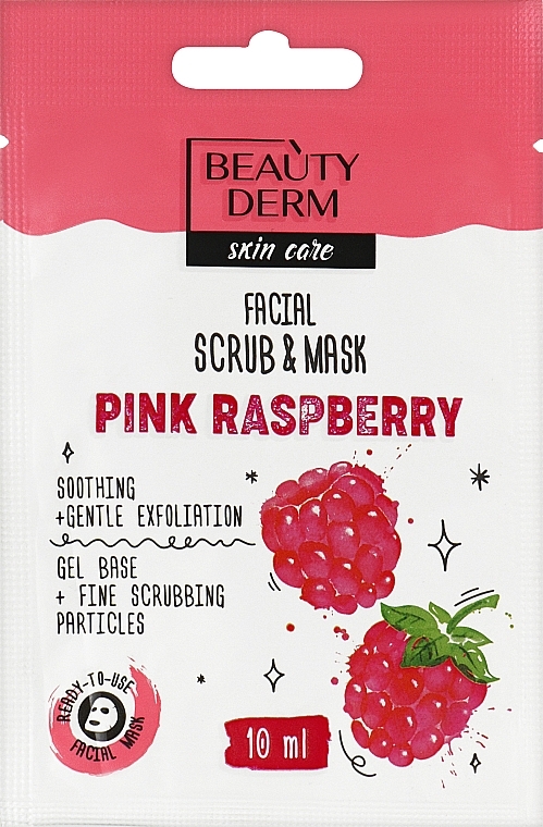 Pink Raspberry Soothing & Exfoliating Mask - Beauty Derm Facial Scrub & Mask (mini) — photo N1