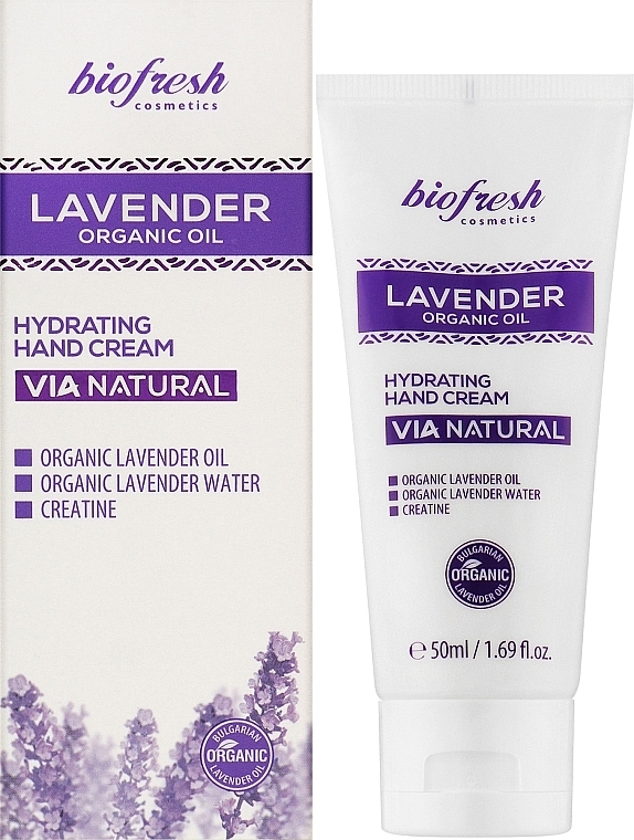 Moisturizing Hand Cream - Bio-Fresh Via Natural Lavender Organic Oil Hydrating Hand Cream — photo N2