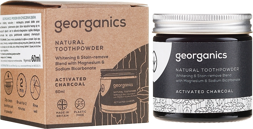 Natural Toothpowder - Georganics Activated Charcoal Natural Toothpowder — photo N1