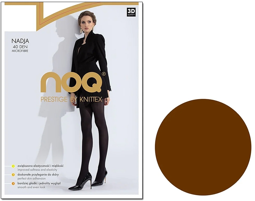 Tights '3D Nadja', 40 Den, bronzo - Knittex — photo N1