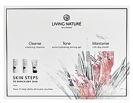 Fragrances, Perfumes, Cosmetics Set - Living Nature Skin Steps To Enrich Dry Skin (milk/50ml + gel/50ml + cr/50ml)