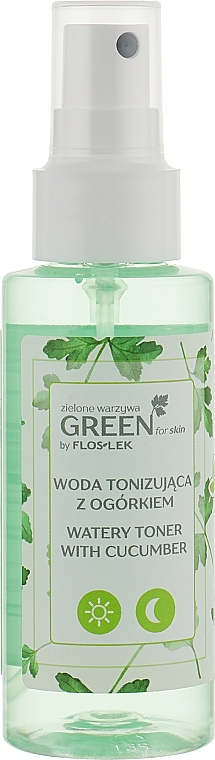 Set - Floslek Green For Skin (toner/95ml + cream/50ml) — photo N2