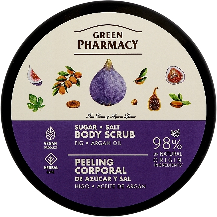 Sugar & Salt Body Scrub 'Fig & Argan Oil' - Zelenaya Apteka — photo N1