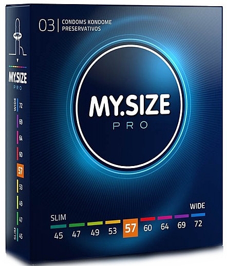 Latex Condoms, 57-size, 3 pcs - My.Size Pro — photo N1