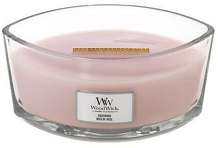 Scented Candle in Glass - WoodWick Hearthwick Flame Ellipse Candle Rosewood — photo N1