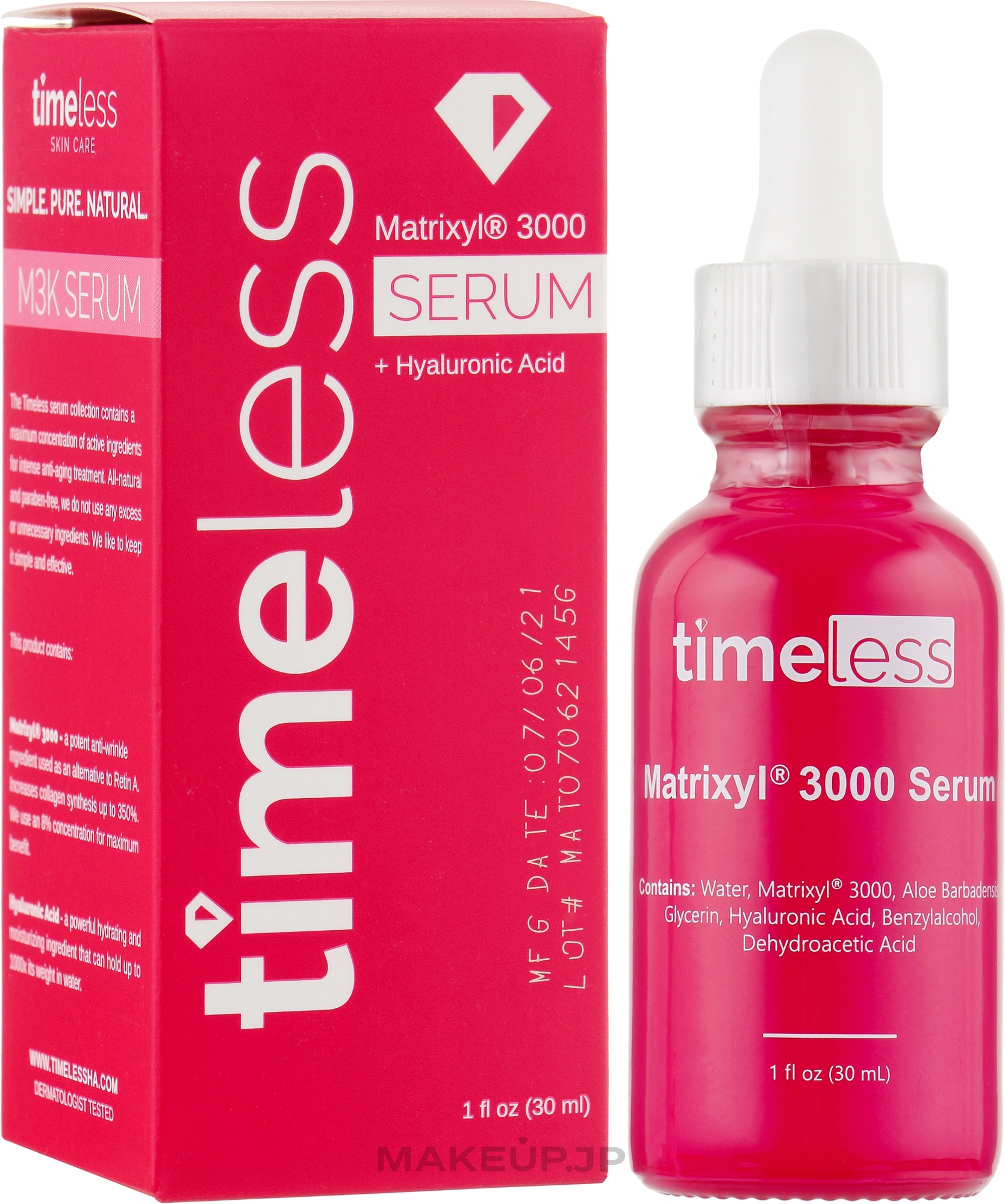Anti-Aging Face Serum - Timeless Skin Care Serum Matrixyl 3000 + Hyaluronic Acid — photo 30 ml