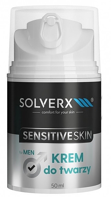 Men Cream for Sensitive Skin - Solverx Sensitive Skin Men — photo N1