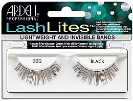 False Lashes - Ardell LashLites Lightweight and Invisible Bands Black 332 — photo N3