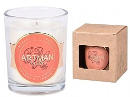 Fragrances, Perfumes, Cosmetics Decorative Candle in Glass, 8x9.5 cm - Artman Orange Cinnamon