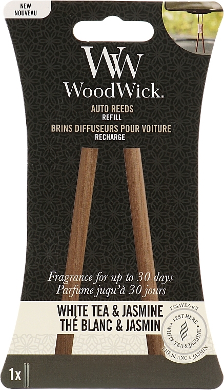 Car Reed Diffuser (refill) - Woodwick White Tea & Jasmine Auto Reeds Refill — photo N1
