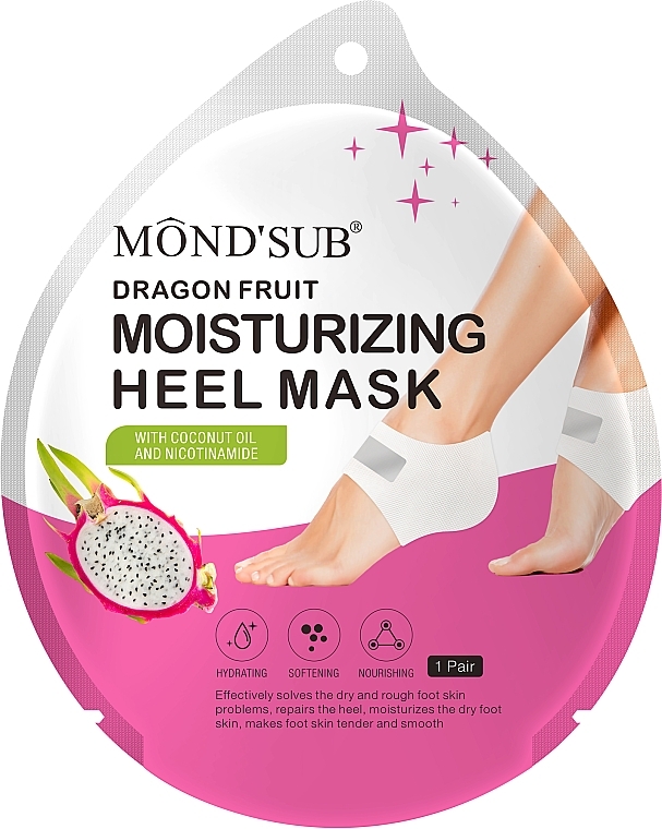 Moisturising Foot Mask - Mond'Sub Dragon Fruit Moisturizing Heel Mask — photo N1